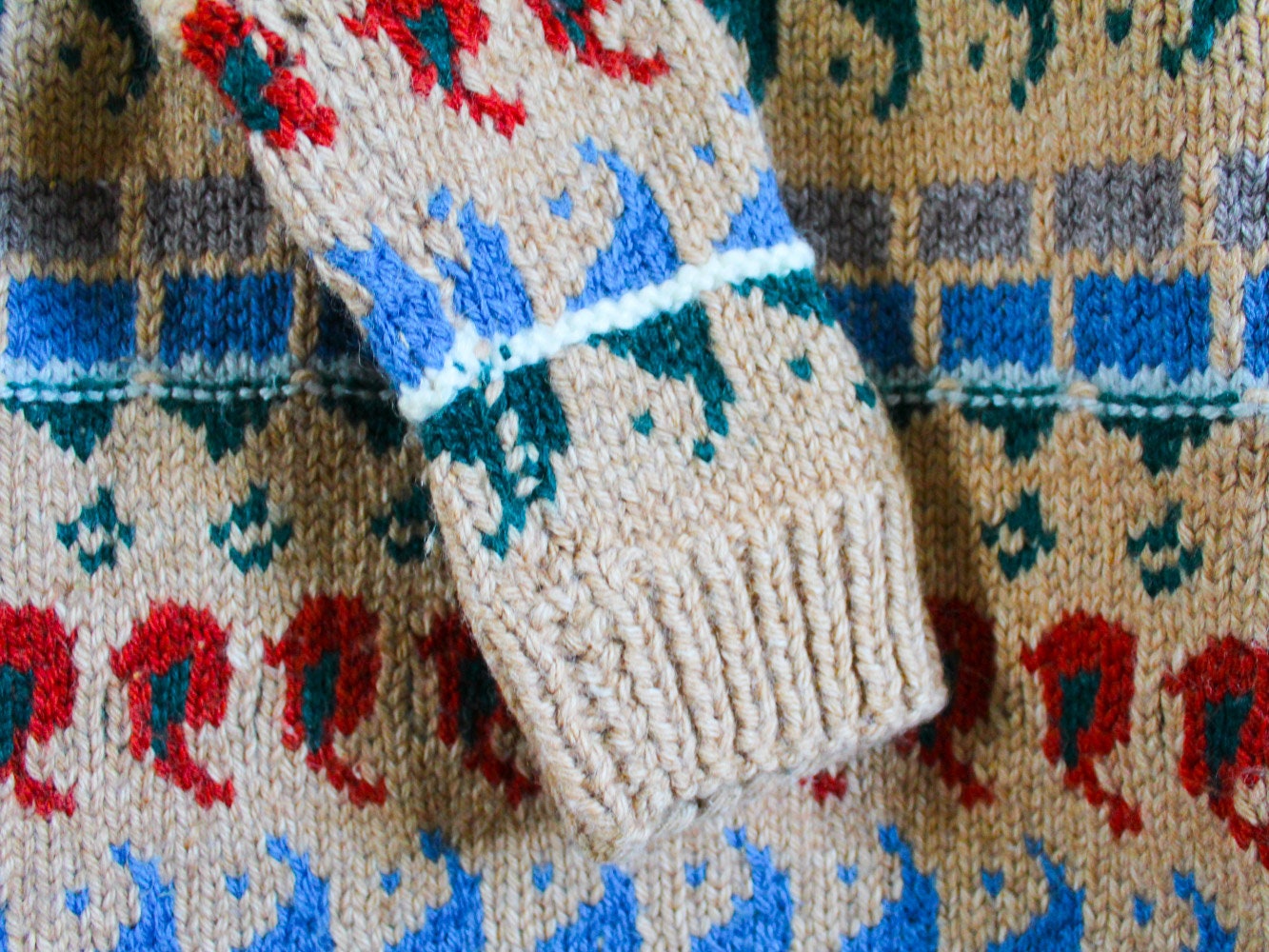 Hand Knit Sweater UNIQUE PIECE Vintage Size XL - Etsy