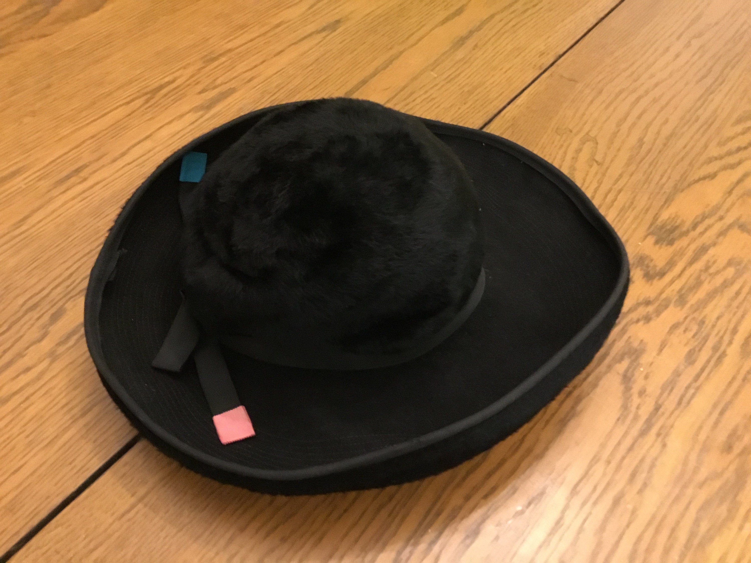 Vintage Christian Dior Chapeaux Black Net Cocktail Hat Paris New York Designer 1960s VTG Christian Dior Designer Chapeaux Hat Black Straw  main image 2