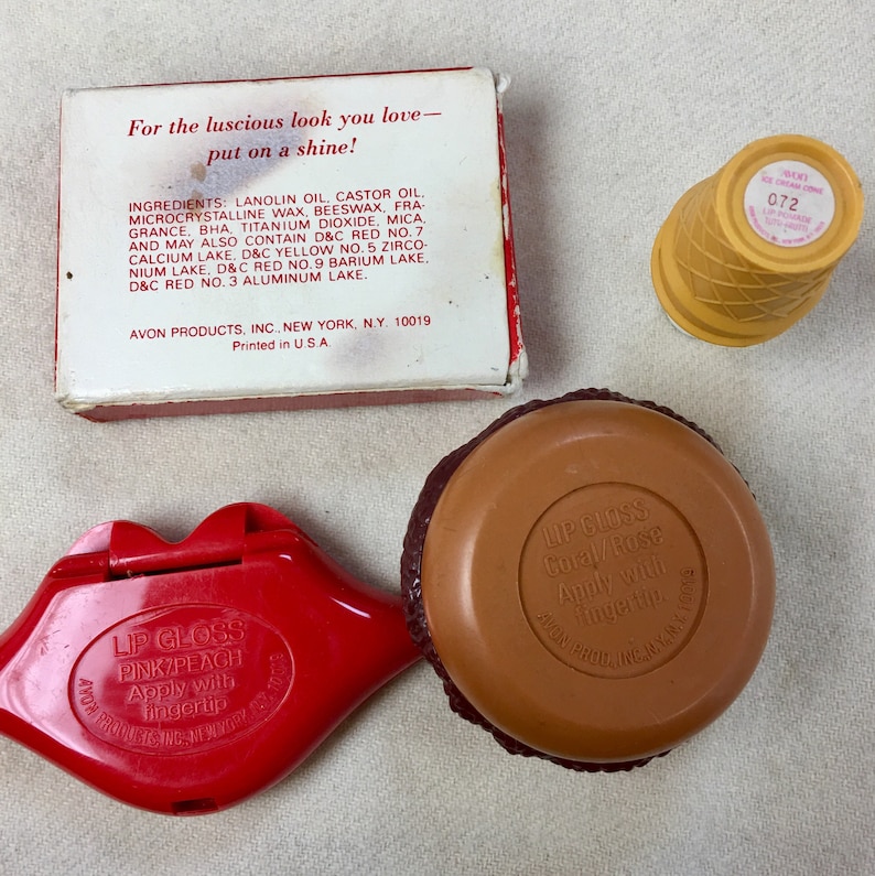 Avon lip gloss/pomade containers vintage 1970's lips with Etsy