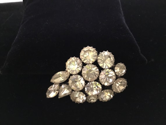 Vintage KARU ARKE clear prong set rhinestone asym… - image 4