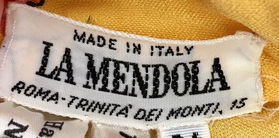 La Mendola vintage 1970's sunshine yellow pink bl… - image 4