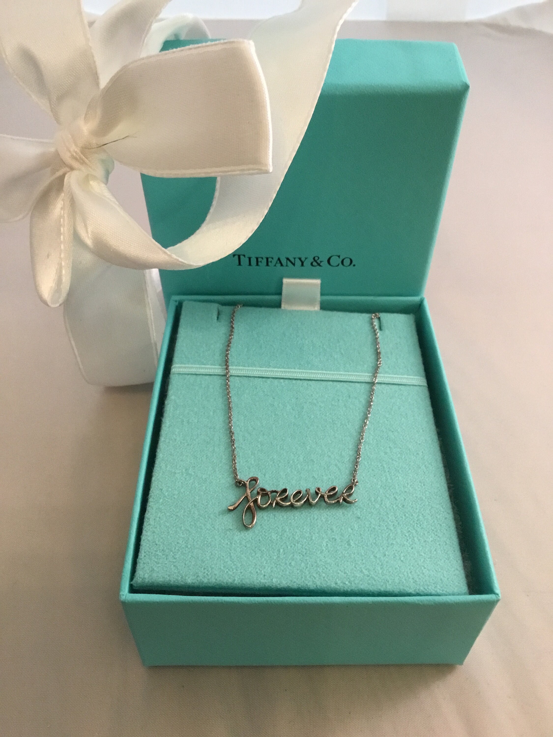 Vintage Tiffany Co. Paloma Picasso Sterling FOREVER Graffiti Pendant Necklace W box Etsy