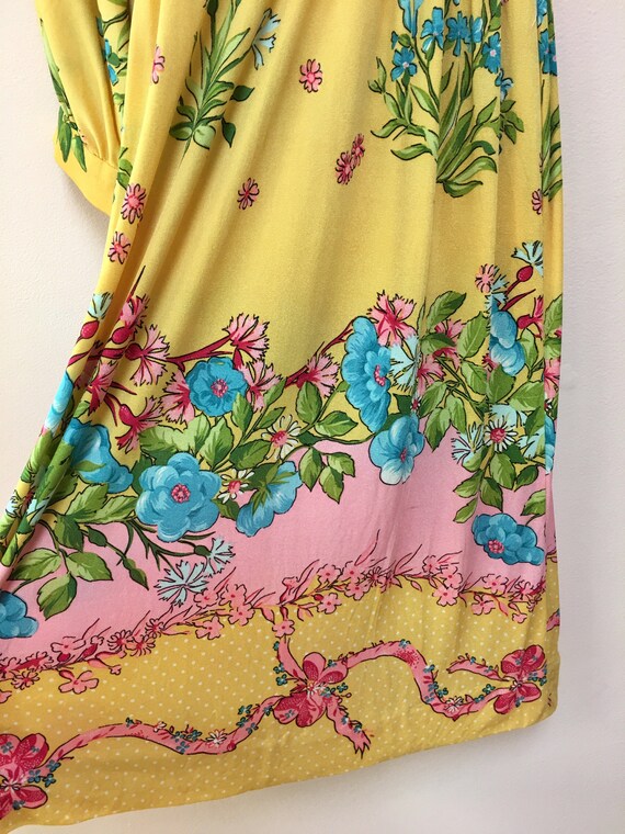 La Mendola vintage 1970's sunshine yellow pink bl… - image 3