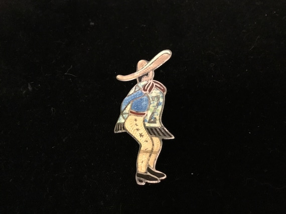 Vintage Jeronimo Fuentes Mexican sterling enamel … - image 1