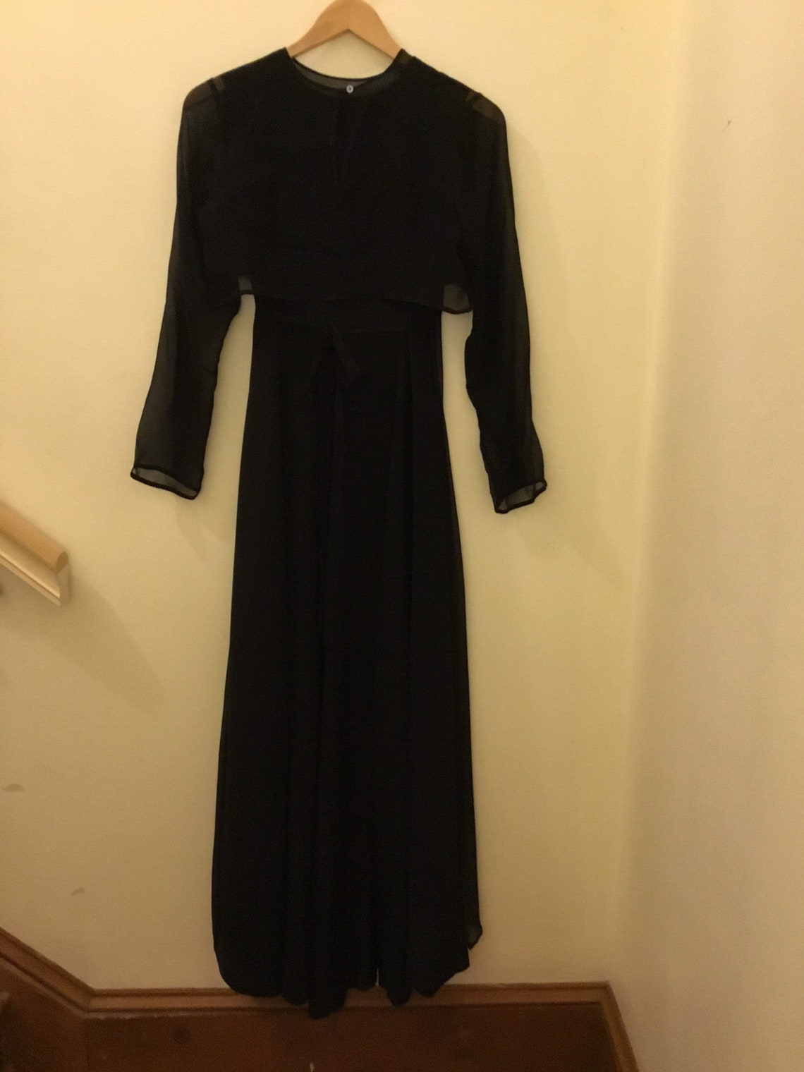 Vintage Morgane Le Fay Black silk wrap Dress/Gown with | Etsy