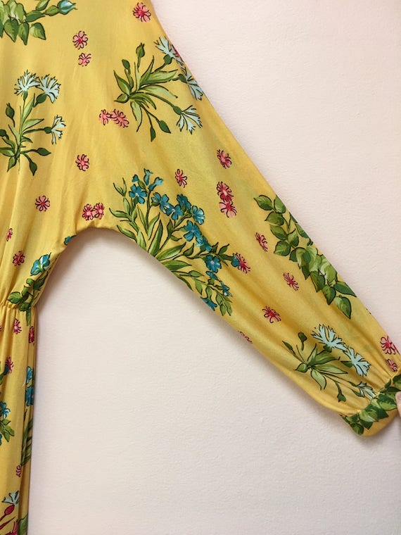 La Mendola vintage 1970's sunshine yellow pink bl… - image 5