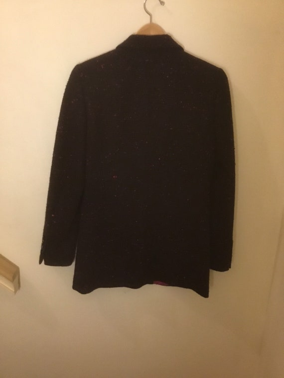 Vintage Louis Feraud Black purple wool 1990s Blaz… - image 3