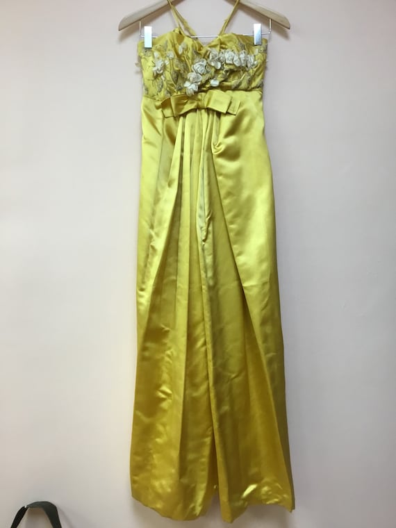 Vintage 1950’s Harvey Berin Yellow Silk Gown