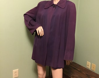 1940's vintage purple Rayon gabardine Swing JACKET/COAT