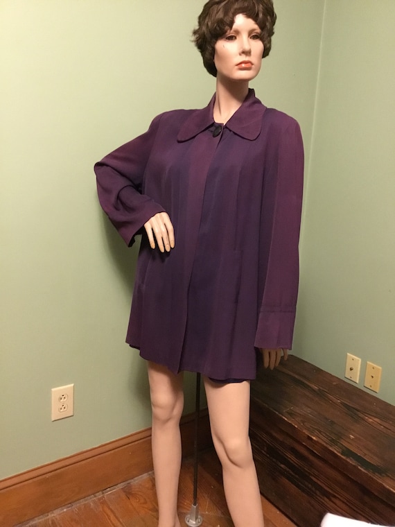 1940's vintage purple Rayon gabardine Swing JACKET