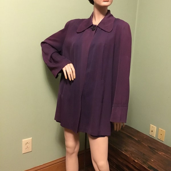 1940's vintage purple Rayon gabardine Swing JACKET/COAT