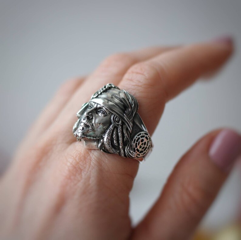 Captain Jack Sparrow silver ring Pirates of the Caribbean Etsy
