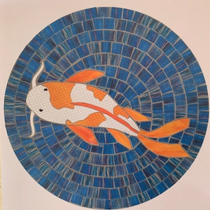 Mosaico di carta fai da te pdf - pesce koi