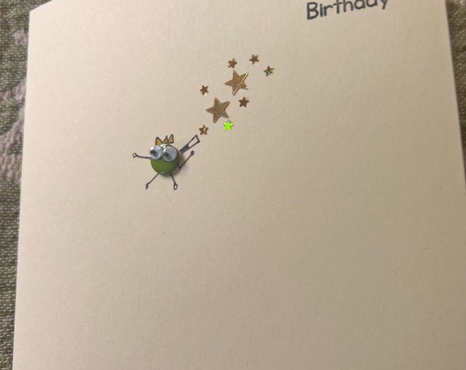 Hap-pea Birthday. Handmade pea button cards