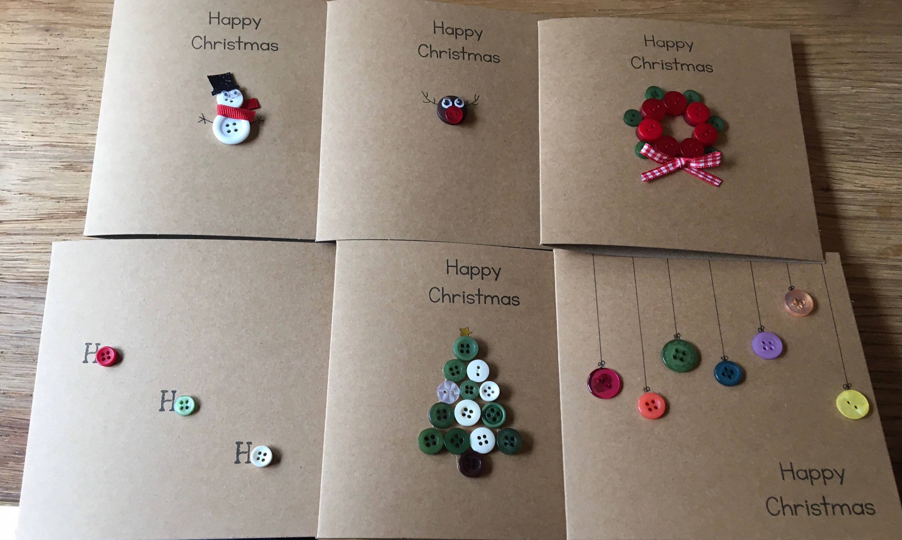 individual-christmas-cards-handmade-with-buttons-and-ribbon-etsy