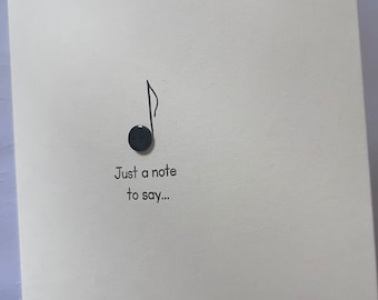Just a note to say……  Happy Birthday card. Handmade button card. You choose the message