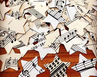 200 x 1" Sheet Music Confetti | Piano Music, Star Confetti, Table Confetti, Wedding Confetti, Table Decoration, Musical Wedding