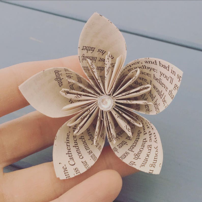 Origami Kusudama Flower Book Page Flower Paper Flower Book Etsy