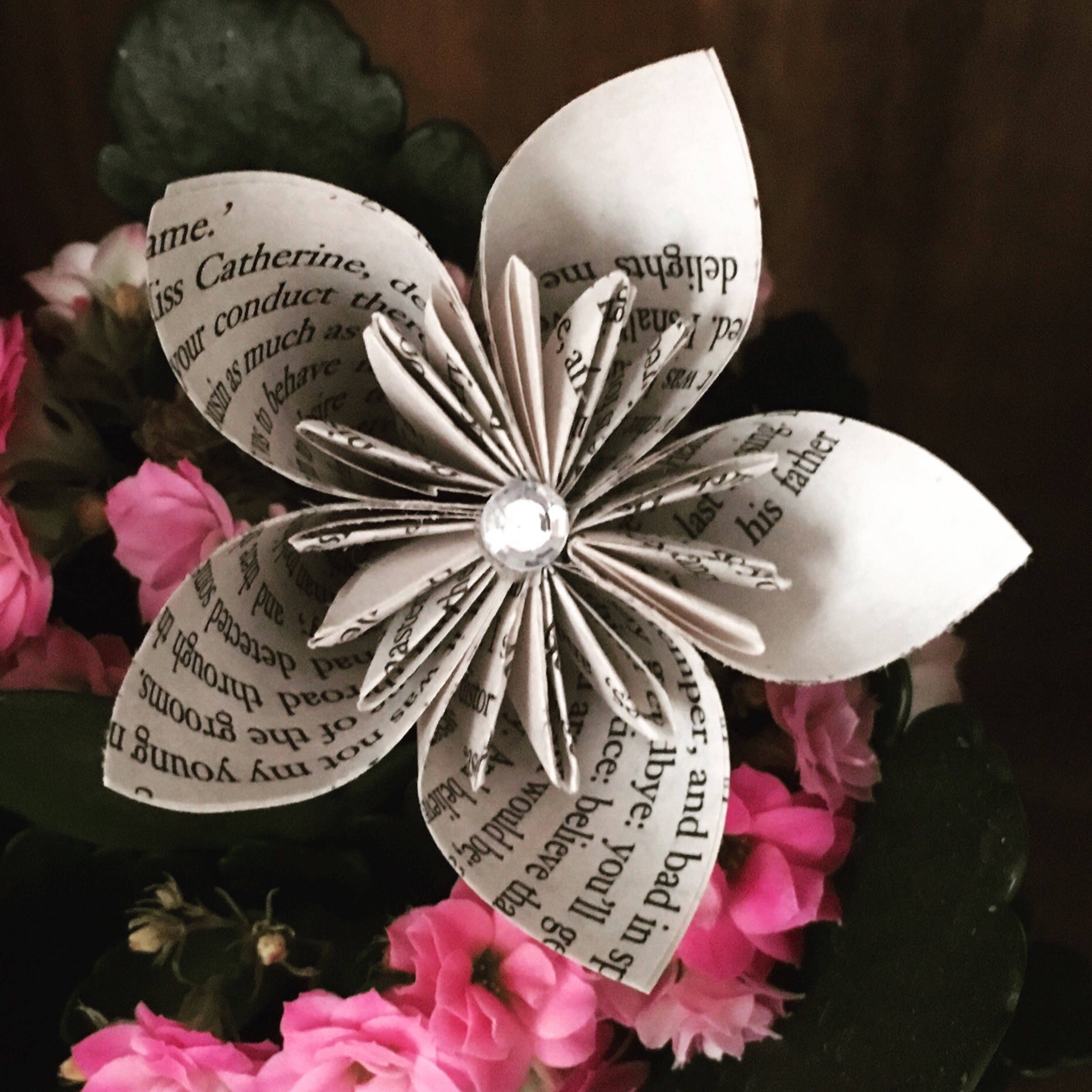 Origami Kusudama Flower Book Page Flower Paper Flower Book Etsy UK