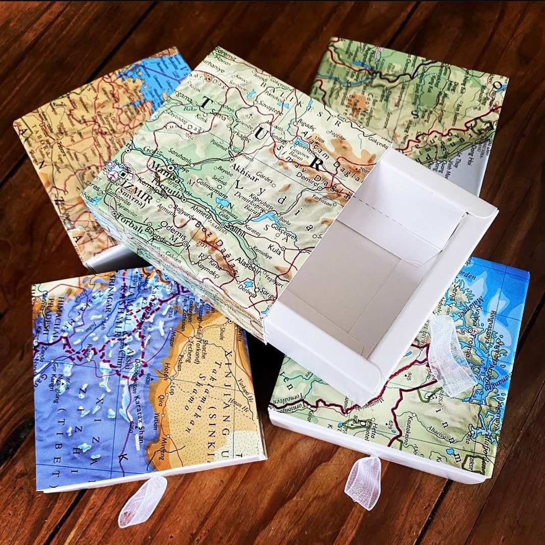 World Map Favour Boxes, Travel Boxes, Favour Matchboxes, Travel Wedding, Travel Party, Travel