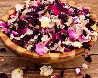 1 Litre ‘Berries & Cream Mix’ Confetti, Rose Petal Confetti, Red Rose Confetti, Dried Flower Confetti, Wedding Confetti, Dried Petals