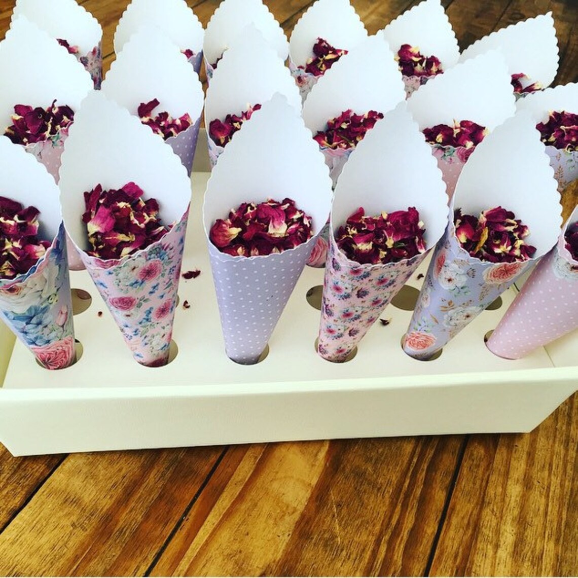 Spring Flowers Confetti Cones Wedding Cones Paper Cones Etsy