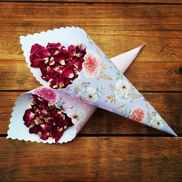 Spring Flowers Confetti Cones Wedding Cones Paper Cones Etsy