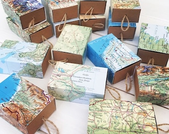 World Map Favour Boxes, Travel Boxes, Favour Matchboxes, Travel Wedding, Travel Party, Travel Favours, Travel Gifts