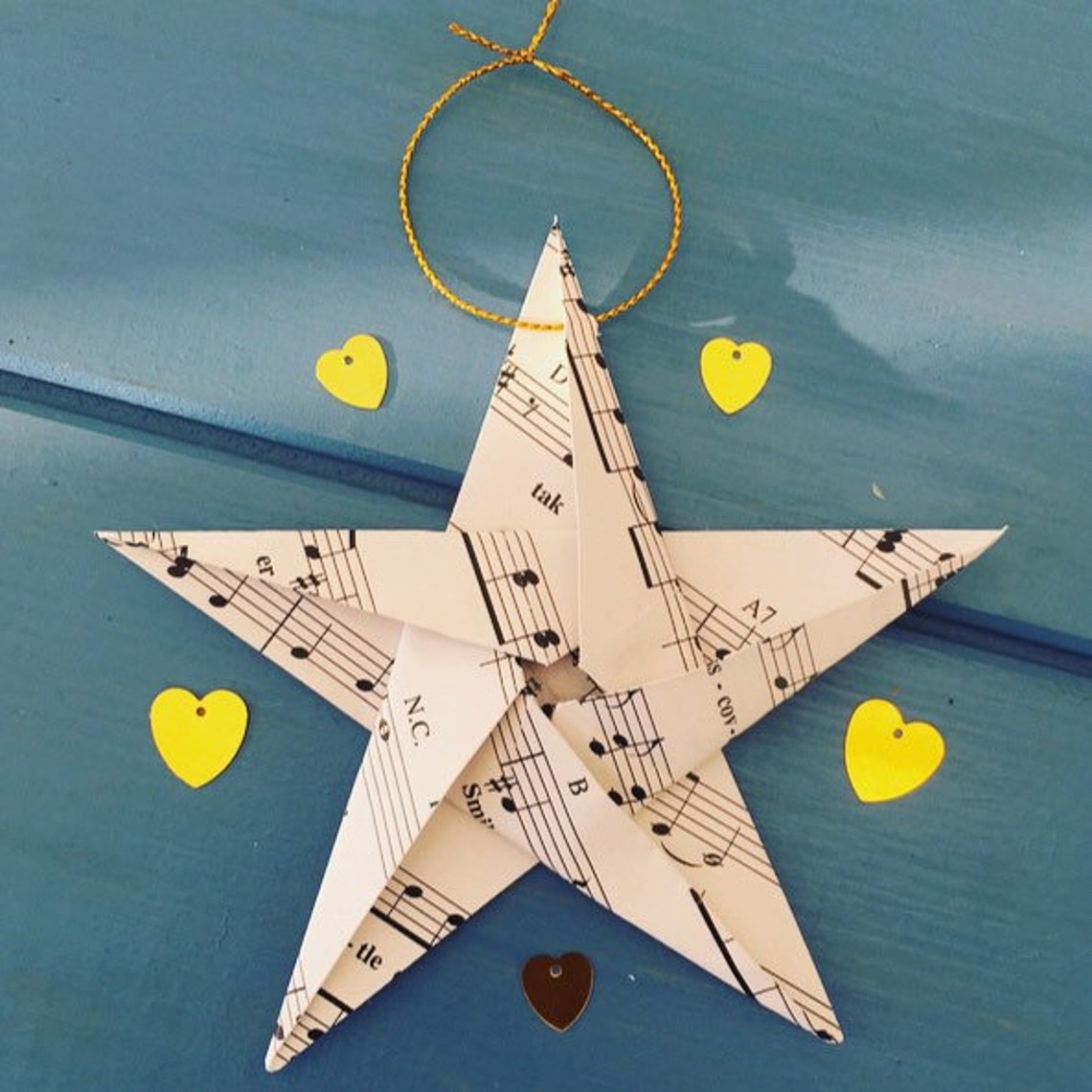 Paper Hanging Star Origami Star Rustic Christmas Decoration Etsy UK