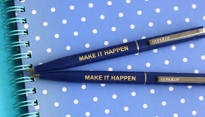 motivational pen thinking of you Make It Happen dark blue pen good luck gift new job gift