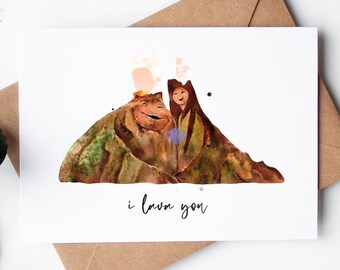 I Lava You Greeting Card | Volcano Card | Cute Valentine's Folding Card | I Love You Card | Funny Anniversary Card | Pun Cards A6