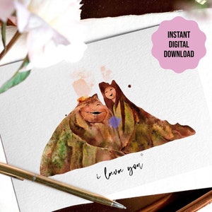 I Lava You Karte Digitaler Download | Lava Vulkane Karte | Süße Valentins Karte | I Lava You Vulkane | Ich Liebe Dich Karte Print At Home