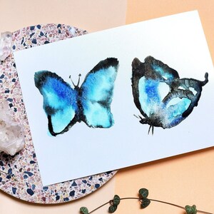 Blue Butterfly Wall Art | Watercolor Butterfly Print | Blue Morpho Art Poster | Life is Strange Fanart Illustration