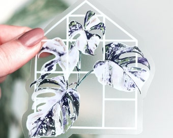 Monstera Variegata Sticker | Plant Mom Home Decor | Monstera Albo Botanical Sticker Vinyl