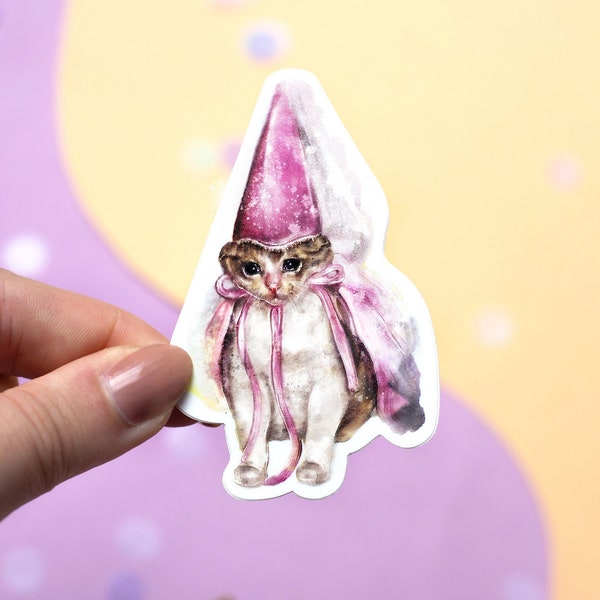 Katze Aufkleber | Rosa Prinzessin Katze Mem | Fee Fee Vinyl Aufkleber | Weinende Katze Meme Lustige Katze Laptop Sticker