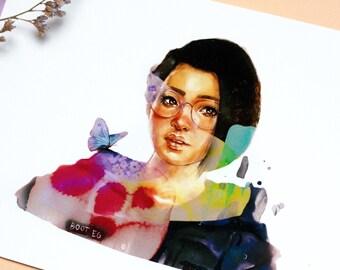 Alex Chen - Life is Strange True Colors | Abstract Life is Strange Watercolor Print | Life is Strange Fine Art Giclée Print