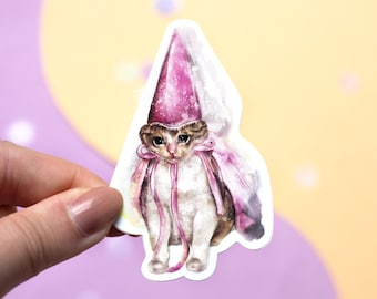 Leuke kattensticker | Pink Princess Cat Meme | Vinylsticker Miauw Miauw | Huilende kat meme | Laptopsticker grappige kat