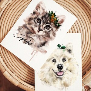 Custom Pet Commission | Watercolor Pet Portrait DIGITAL | Personalized Gift for Pet Lover | Pet Memorial | Pet Parent Gift