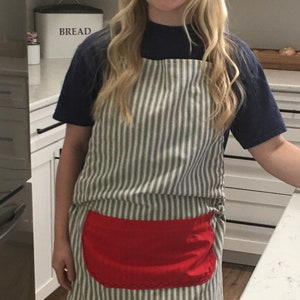 Red White and Blue Striped Tea Towel Apron-kitchen-kitchen linens-woman&#39;s-aprons-tea towel aprons-July 4-Gift for Her-Mother&#39;s Day Gift