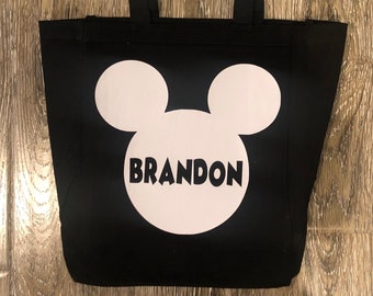 DISNEY TOTE, Mickey Mouse Tote, Mickey Mouse Bag, Mickey Tote, Personalized Mickey Tote, Mickey Bag, Disneyland Bag, Disneyland Tote, Mickey