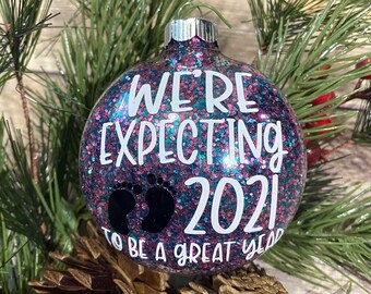 Pregnancy Ornament, We're Expecting, We're Expecting Ornament, Pregnancy Announcement, Pregnancy Gift, Pregnant, Baby On The Way, Ornament
