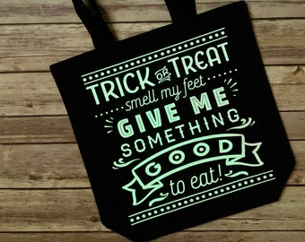 Glow In The Dark, Trick Or Treat Bag, Glow Candy Bag, Glow Trick Or Treat Bag, Trick Or Treat Tote, Halloween Bag, Halloween Tote, Glow
