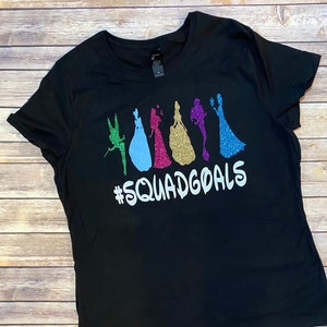 DISNEY PRINCESS, #Squadgoals tshirt, squad goals, girls princess shirt, Disneyland shirt, Disney shirt, disney princess silhouette shirt