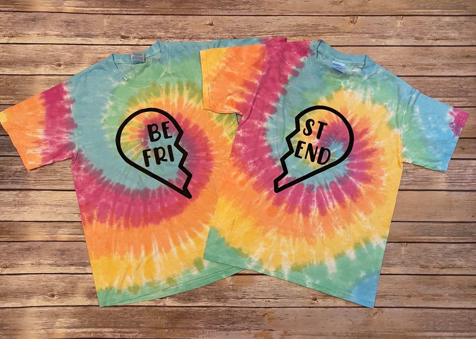 BEST FRIEND SHIRTS Tiedye Shirts Twin Day Shirts Rainbow Etsy