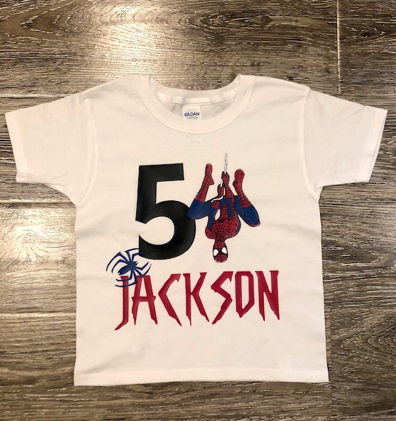 SPIDERMAN BIRTHDAY SHIRT, Camisa Spiderman, Spiderman Cumpleaños