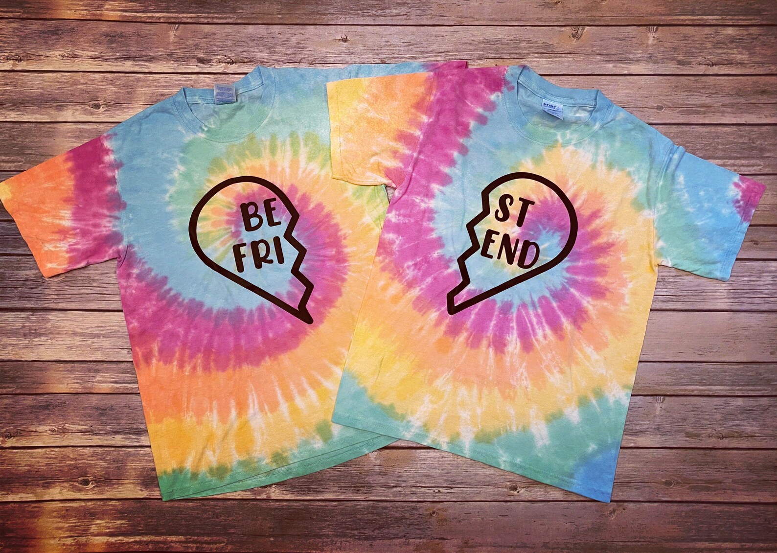 BEST FRIEND SHIRTS Tiedye Shirts Twin Day Shirts Rainbow Etsy