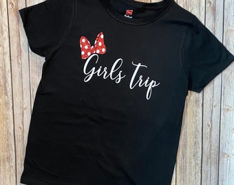 DISNEY GIRLS TRIP, Disney Inspired Shirt, Minnie Mouse Shirt, Disneyland Shirts, Disneyland Girls Trip, Minnie Shirt, Minnie Mouse Bow