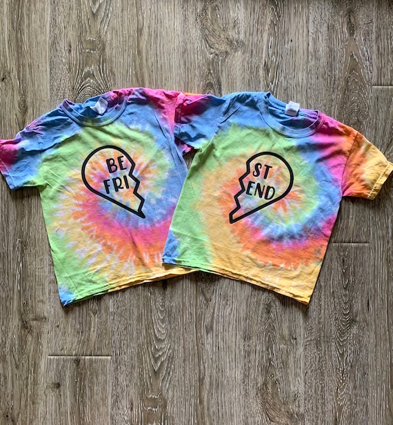 BEST FRIEND SHIRTS Tie dye Shirts Twin Day Shirts Rainbow