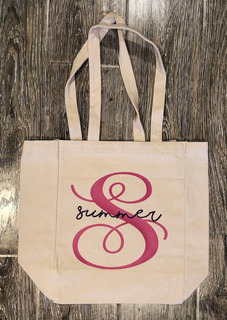 MONOGRAM TOTE Gift For Mom Personalize Tote Teachers Appreciation Cute Tote Monogram Bag Shopping Bag Teachers Gift Mothers Day Gift