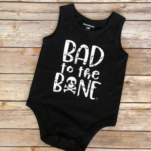 BAD To THE BONE, Bad To The Bone Tank, Muscle Man Tank, Funny Infant Tank, Baby Shower Gift, Boys Tank Top Bodysuit, Father Son Tank